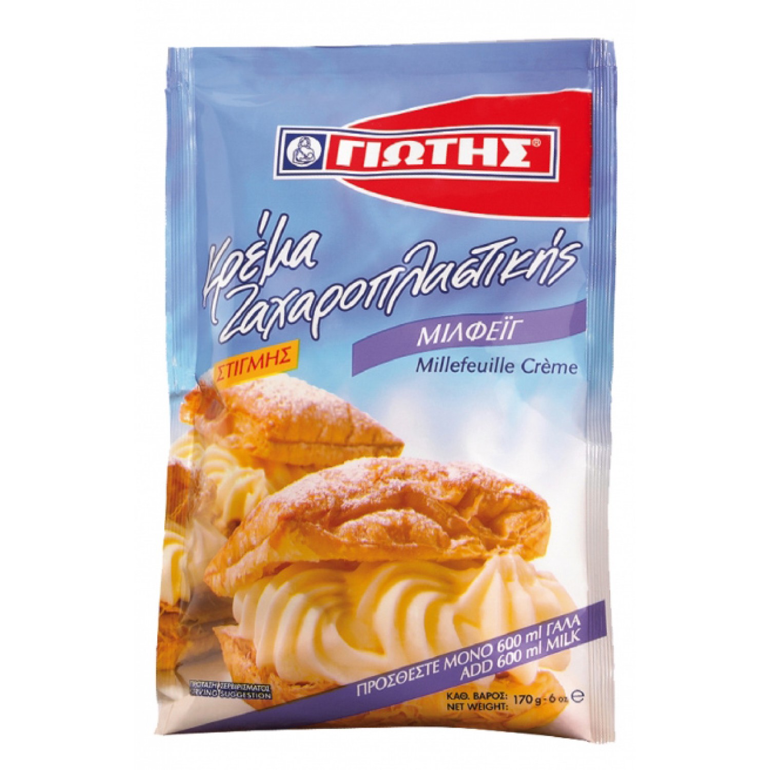 ΓΙΩΤΗΣ κρέμα ζαχαροπλαστικής με γεύση μιλφέιγ, 170g ΓΙΩΤΗΣ κρέμα ζαχαροπλαστικής με γεύση μιλφέιγ, 170g