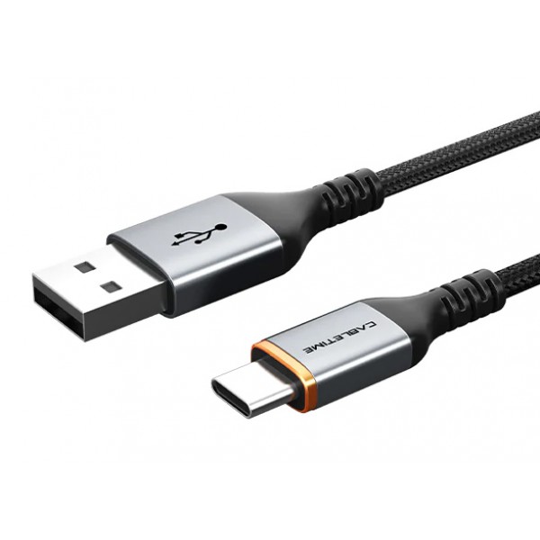 CABLETIME καλώδιο USB σε USB-C CT-AMCM3A, 3A, 1m, μαύρο CABLETIME καλώδιο USB σε USB-C CT-AMCM3A, 3A, 1m, μαύρο