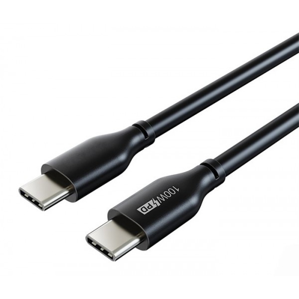 CABLETIME καλώδιο USB-C CT-CM100, 100W PD, E-MARK, 2m, μαύρο CABLETIME καλώδιο USB-C CT-CM100, 100W PD, E-MARK, 2m, μαύρο