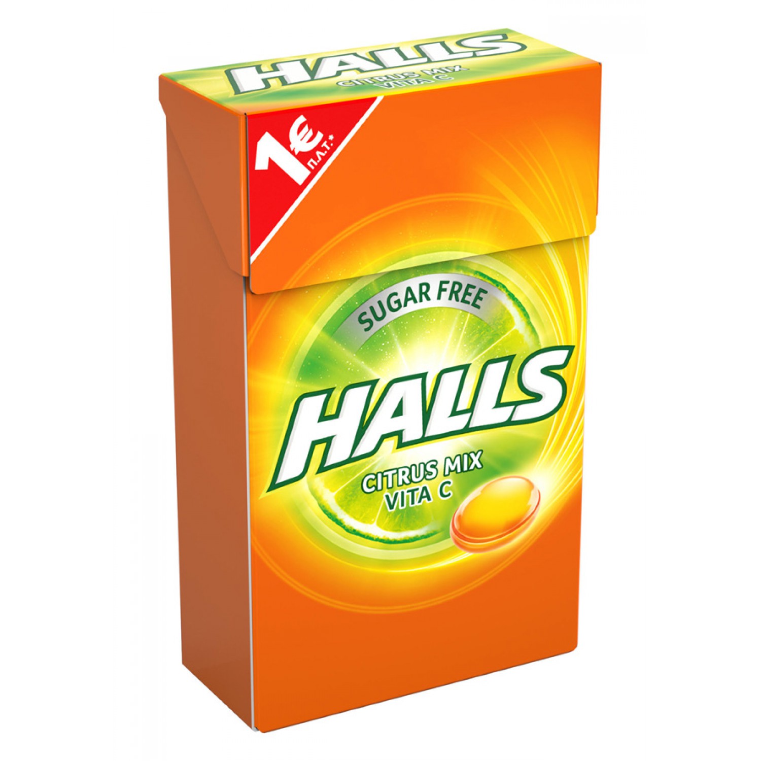 HALLS καραμέλες citrus mix με βιταμίνη C, χωρίς ζάχαρη, 28g HALLS καραμέλες citrus mix με βιταμίνη C, χωρίς ζάχαρη, 28g