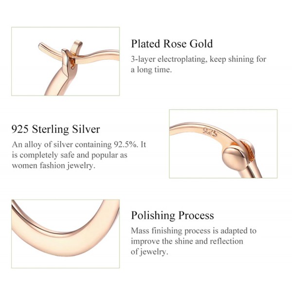 BAMOER σκουλαρίκια κρίκοι SCE478, ασήμι 925, ροζ χρυσό BAMOER σκουλαρίκια κρίκοι SCE478, ασήμι 925, ροζ χρυσό