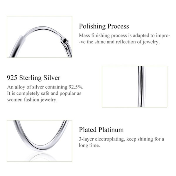 BAMOER σκουλαρίκια κρίκοι SCE710, 30mm, ασήμι 925, ασημί BAMOER σκουλαρίκια κρίκοι SCE710, 30mm, ασήμι 925, ασημί