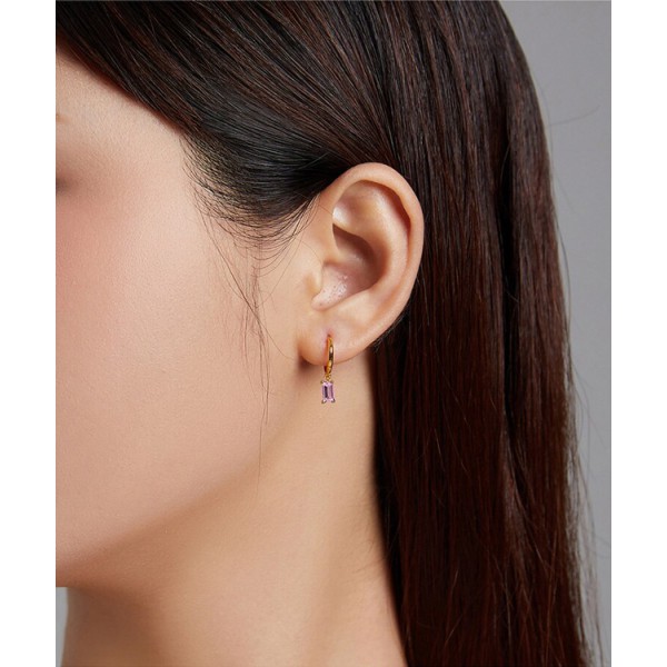 BAMOER σκουλαρίκια κρίκος SCE1242 με κυβική ζιρκόνια, ασήμι 925, χρυσό