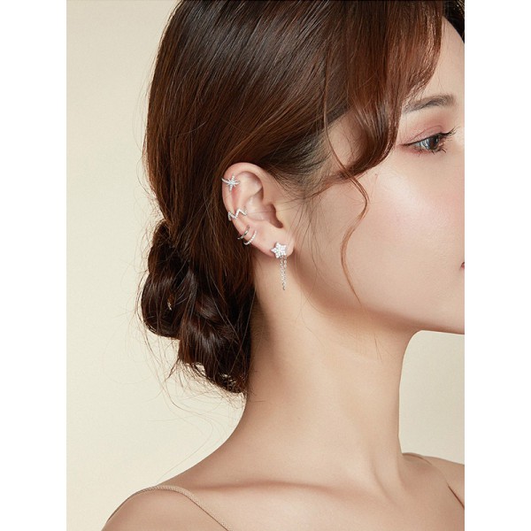 BAMOER σκουλαρίκι cuff SCE999-A με κυβική ζιρκόνια, ασήμι 925, ασημί BAMOER σκουλαρίκι cuff SCE999-A με κυβική ζιρκόνια, ασήμι 925, ασημί