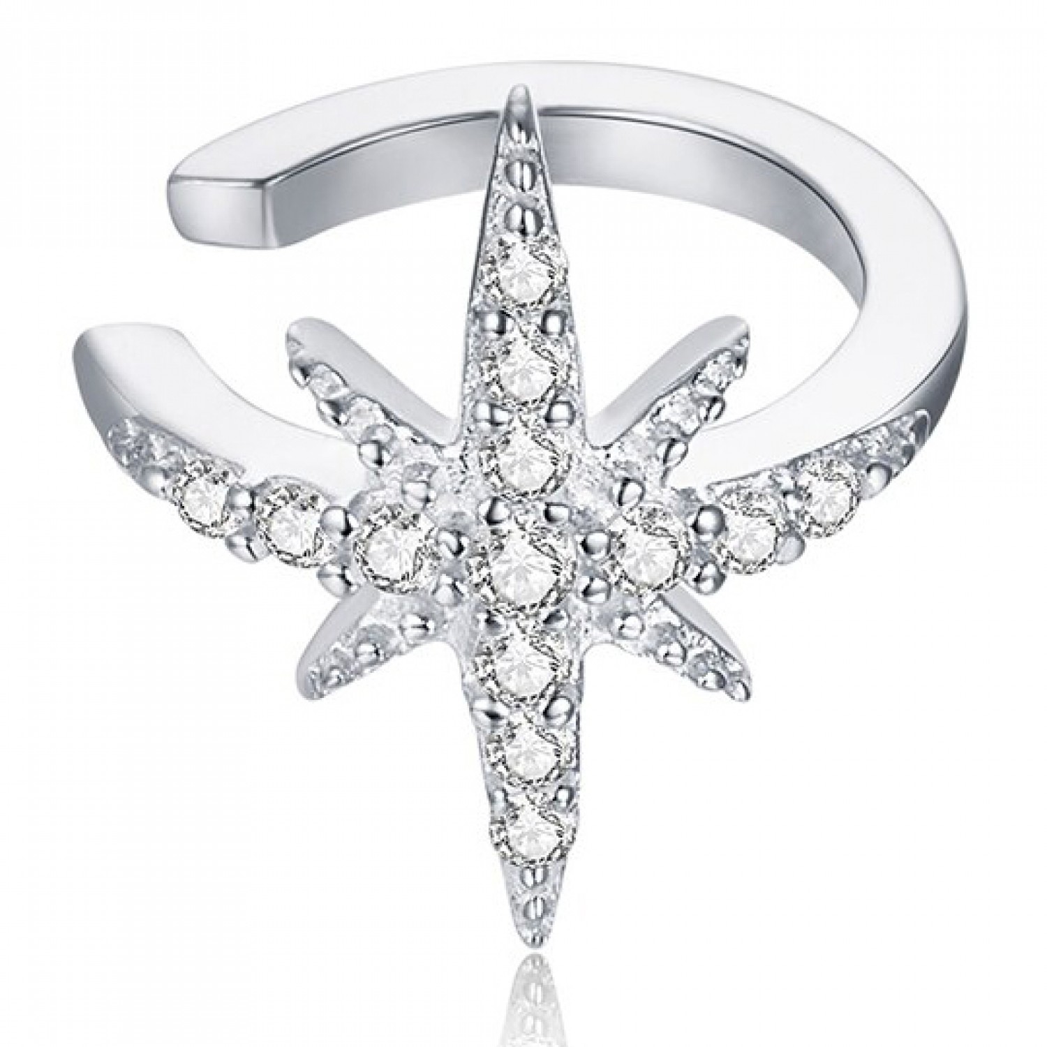 BAMOER σκουλαρίκι cuff SCE999-A με κυβική ζιρκόνια, ασήμι 925, ασημί BAMOER σκουλαρίκι cuff SCE999-A με κυβική ζιρκόνια, ασήμι 925, ασημί