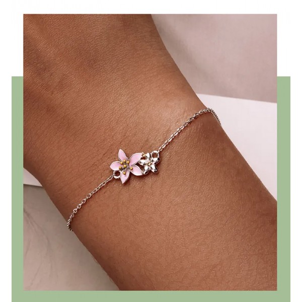 BAMOER βραχιόλι με λουλούδι SCB232, ασήμι 925, ασημί BAMOER βραχιόλι με λουλούδι SCB232, ασήμι 925, ασημί