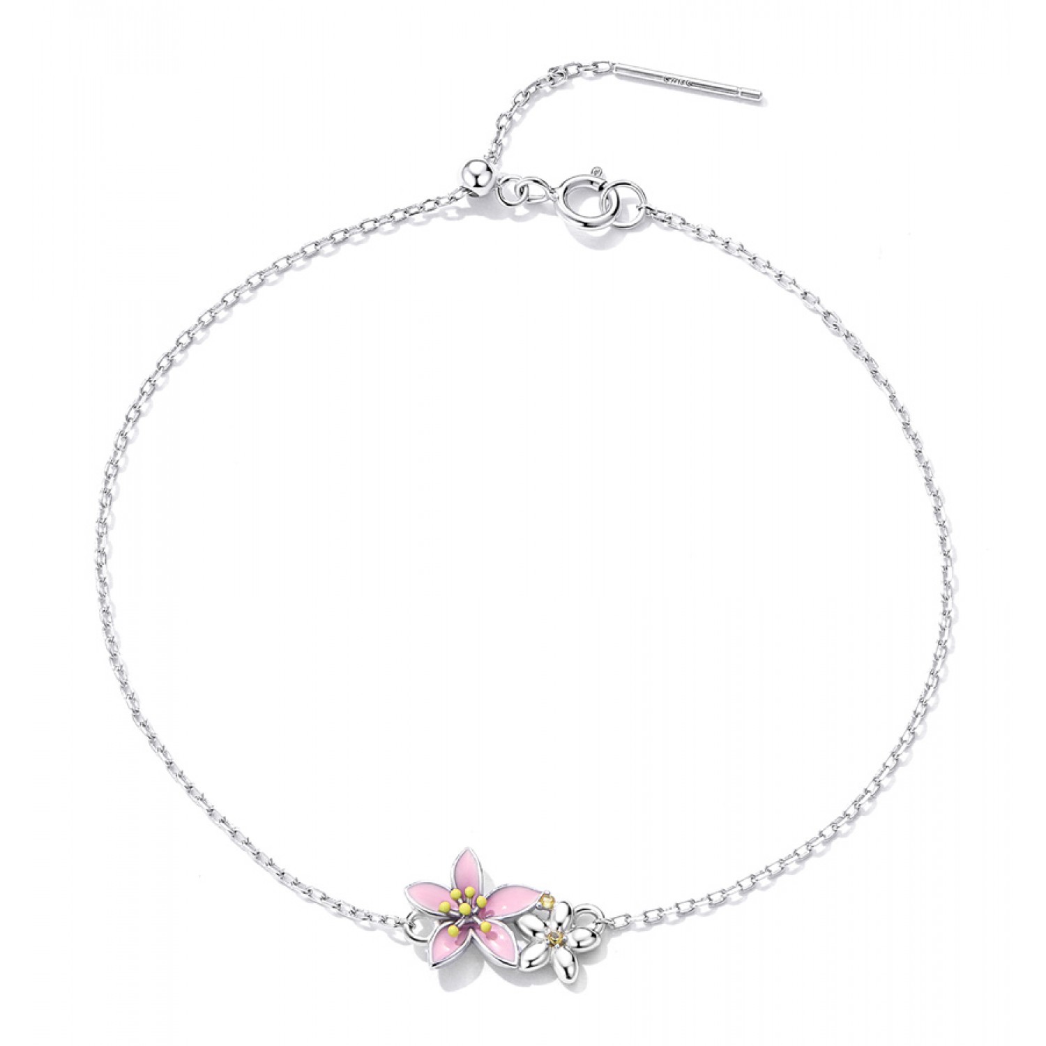 BAMOER βραχιόλι με λουλούδι SCB232, ασήμι 925, ασημί BAMOER βραχιόλι με λουλούδι SCB232, ασήμι 925, ασημί