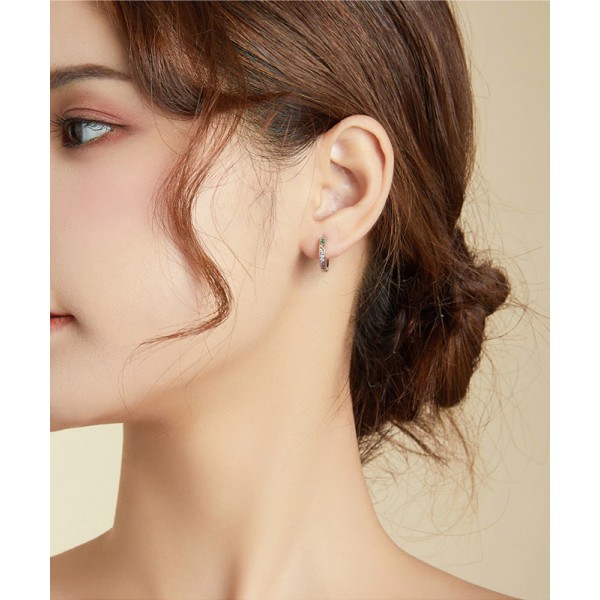 BAMOER σκουλαρίκια κρίκοι BSE459, κυβική ζιρκόνια, ασήμι 925, ασημί BAMOER σκουλαρίκια κρίκοι BSE459, κυβική ζιρκόνια, ασήμι 925, ασημί