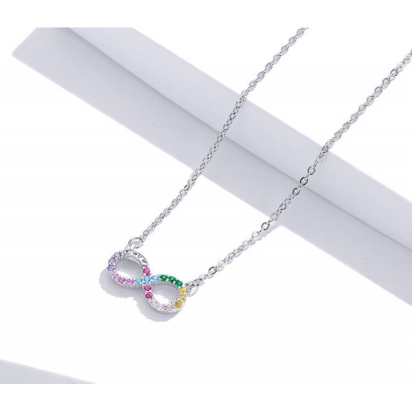 BAMOER κολιέ άπειρο SCN402 με κυβική ζιρκόνια, ασήμι 925, ασημί BAMOER κολιέ άπειρο SCN402 με κυβική ζιρκόνια, ασήμι 925, ασημί