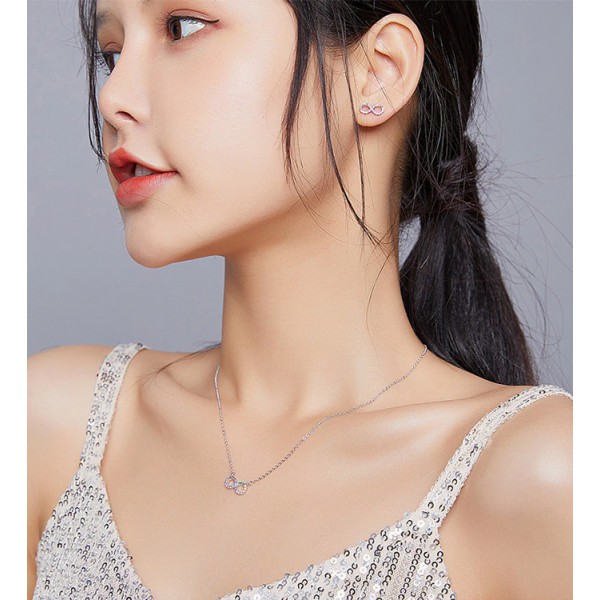 BAMOER κολιέ άπειρο SCN402 με κυβική ζιρκόνια, ασήμι 925, ασημί BAMOER κολιέ άπειρο SCN402 με κυβική ζιρκόνια, ασήμι 925, ασημί