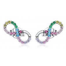 BAMOER σκουλαρίκια καρφωτά SCE893, κυβική ζιρκόνια, ασήμι 925, ασημί