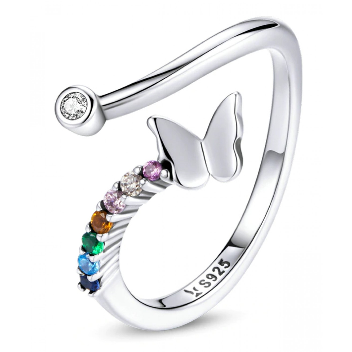 BAMOER δαχτυλίδι SCR730, κυβική ζιρκόνια, ανοιγόμενο, ασήμι 925, ασημί BAMOER δαχτυλίδι SCR730, κυβική ζιρκόνια, ανοιγόμενο, ασήμι 925, ασημί