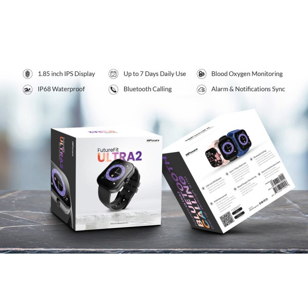 HIFUTURE smartwatch FutureFit Ultra 2, 1.85", IP68, heart rate, μαύρο