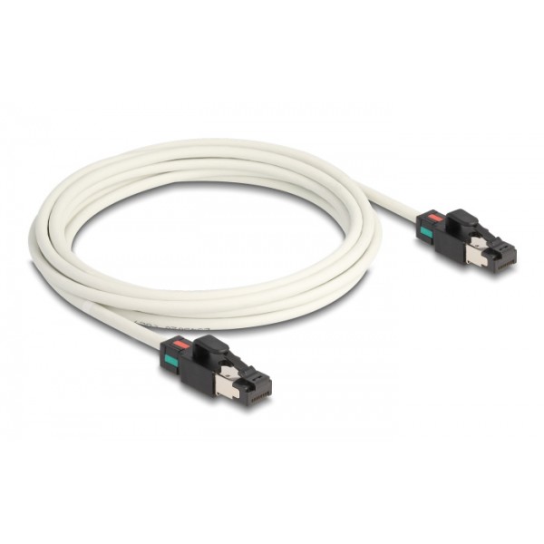 DELOCK καλώδιο δικτύου 80171 CAT6A S/FTP, περιστρεφόμενα clips, 3m λευκό DELOCK καλώδιο δικτύου 80171 CAT6A S/FTP, περιστρεφόμενα clips, 3m λευκό