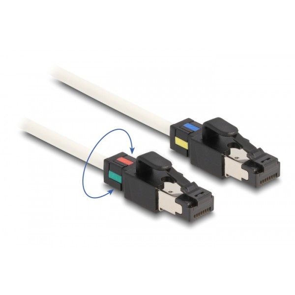 DELOCK καλώδιο δικτύου 80171 CAT6A S/FTP, περιστρεφόμενα clips, 3m λευκό DELOCK καλώδιο δικτύου 80171 CAT6A S/FTP, περιστρεφόμενα clips, 3m λευκό