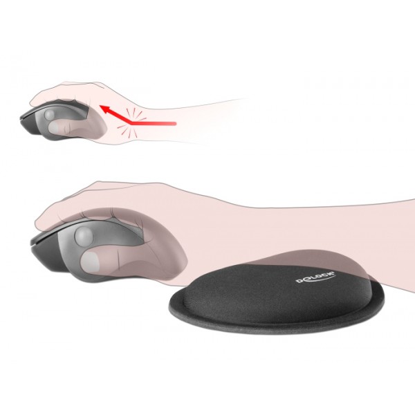 DELOCK στήριγμα καρπού για ποντίκι 12602, 25x115x165mm, μαύρο DELOCK στήριγμα καρπού για ποντίκι 12602, 25x115x165mm, μαύρο