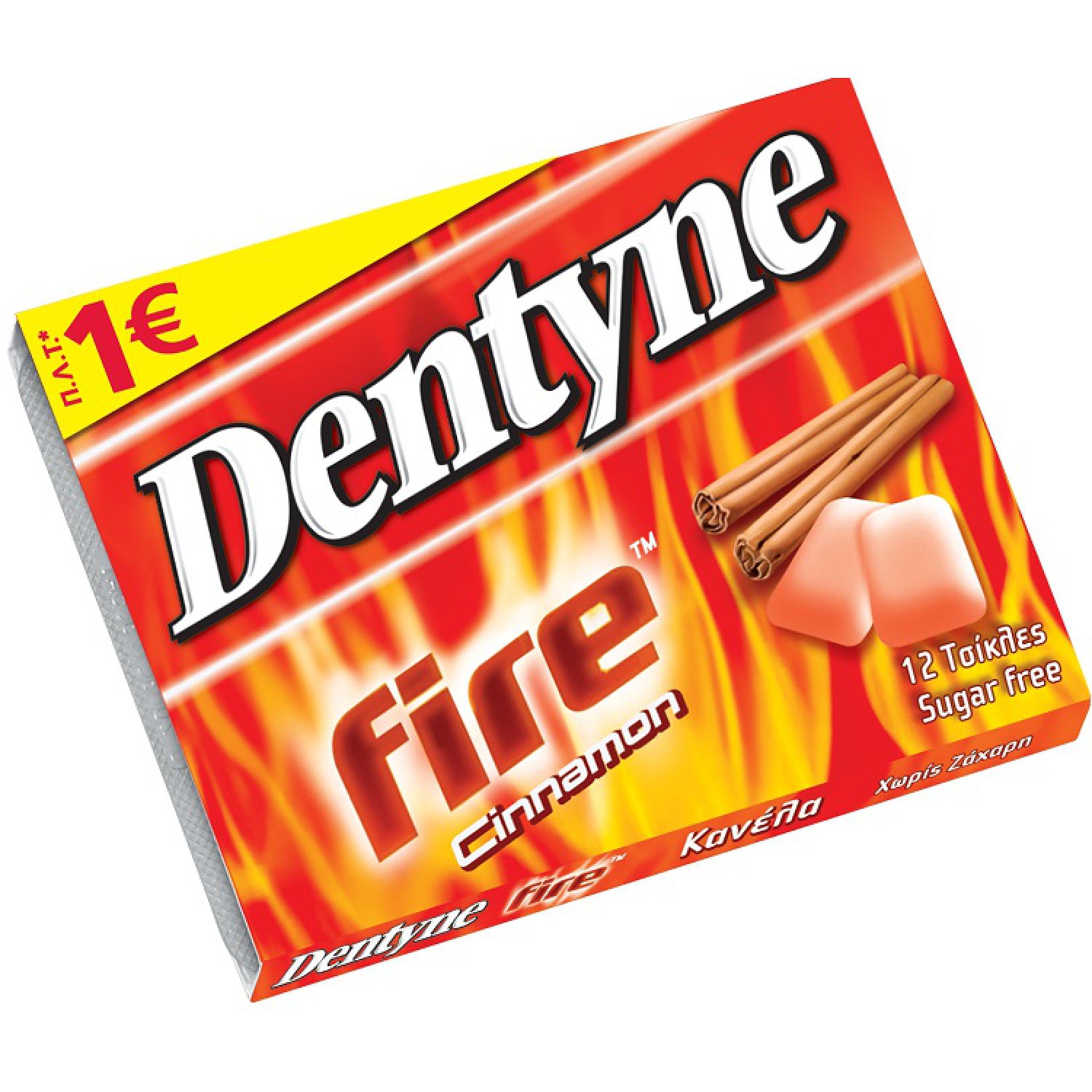 DENTYNE τσίχλες fire κανέλα, χωρίς ζάχαρη, 12τμχ, 16.8g DENTYNE τσίχλες fire κανέλα, χωρίς ζάχαρη, 12τμχ, 16.8g