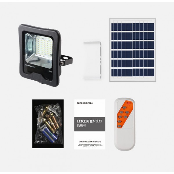 SUPFIRE LED ηλιακός προβολέας FF1-B με χειριστήριο, 41W, 7000K, IP65 SUPFIRE LED ηλιακός προβολέας FF1-B με χειριστήριο, 41W, 7000K, IP65