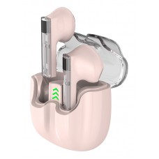 CELEBRAT earphones με θήκη φόρτισης TWS-W27, True Wireless, ροζ