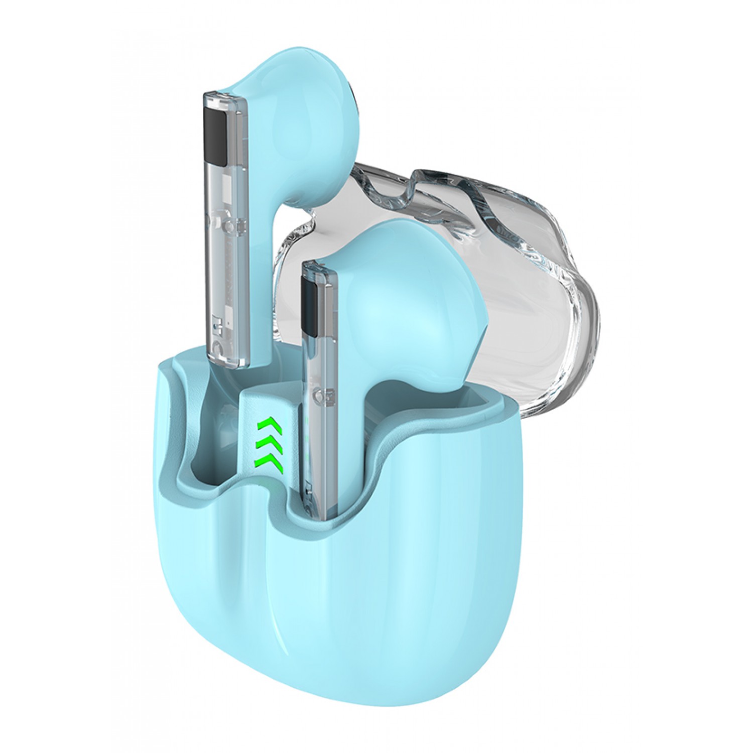 CELEBRAT earphones με θήκη φόρτισης TWS-W27, True Wireless, μπλε