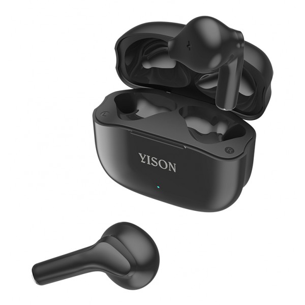 YISON earphones με θήκη φόρτισης TWS-T6, True Wireless, μαύρα YISON earphones με θήκη φόρτισης TWS-T6, True Wireless, μαύρα