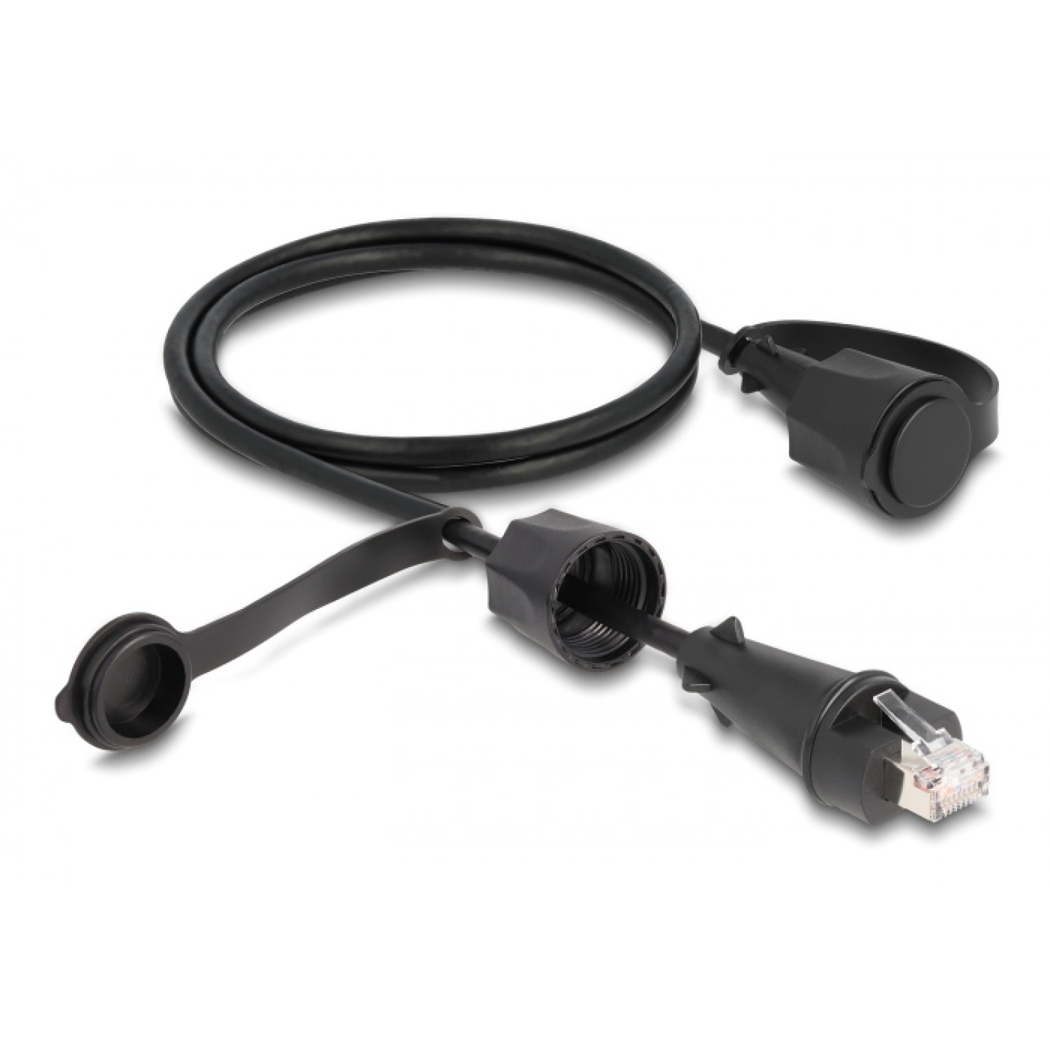 DELOCK καλώδιο δικτύου 80166, CAT 6 STP, με καπάκι, IP68, 1m, μαύρο DELOCK καλώδιο δικτύου 80166, CAT 6 STP, με καπάκι, IP68, 1m, μαύρο