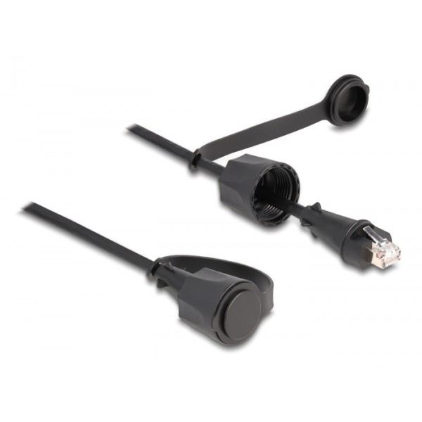 DELOCK καλώδιο δικτύου 80166, CAT 6 STP, με καπάκι, IP68, 1m, μαύρο DELOCK καλώδιο δικτύου 80166, CAT 6 STP, με καπάκι, IP68, 1m, μαύρο
