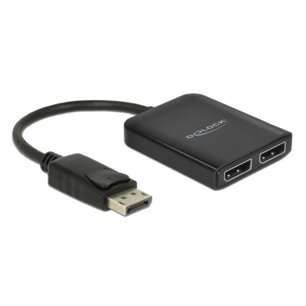 DELOCK splitter DisplayPort σε 2x DisplayPort 87768, Dual Mode, MST, 4K