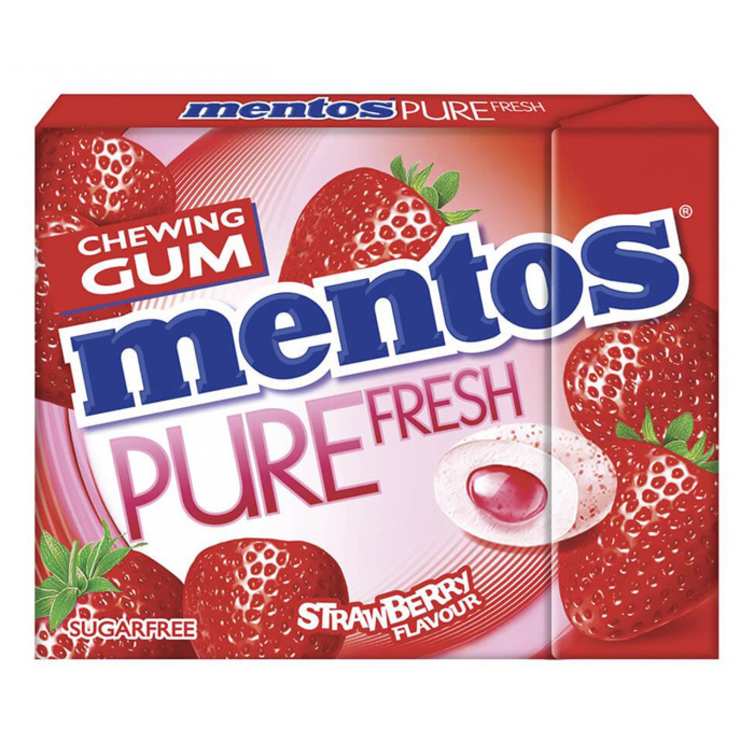 MENTOS τσίχλες pure fresh με γεύση φράουλα, χωρίς ζάχαρη, 20τμχ