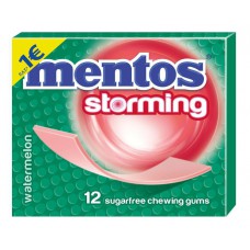 MENTOS τσίχλες storming με γεύση καρπούζι, χωρίς ζάχαρη, 12τμχ, 33g