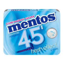 MENTOS τσίχλες fresh effect 45min με γεύση μέντα, χωρίς ζάχαρη, 12τμχ