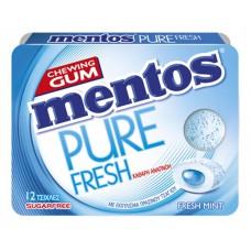 MENTOS τσίχλες pure fresh με γεύση μέντα, χωρίς ζάχαρη, 12τμχ