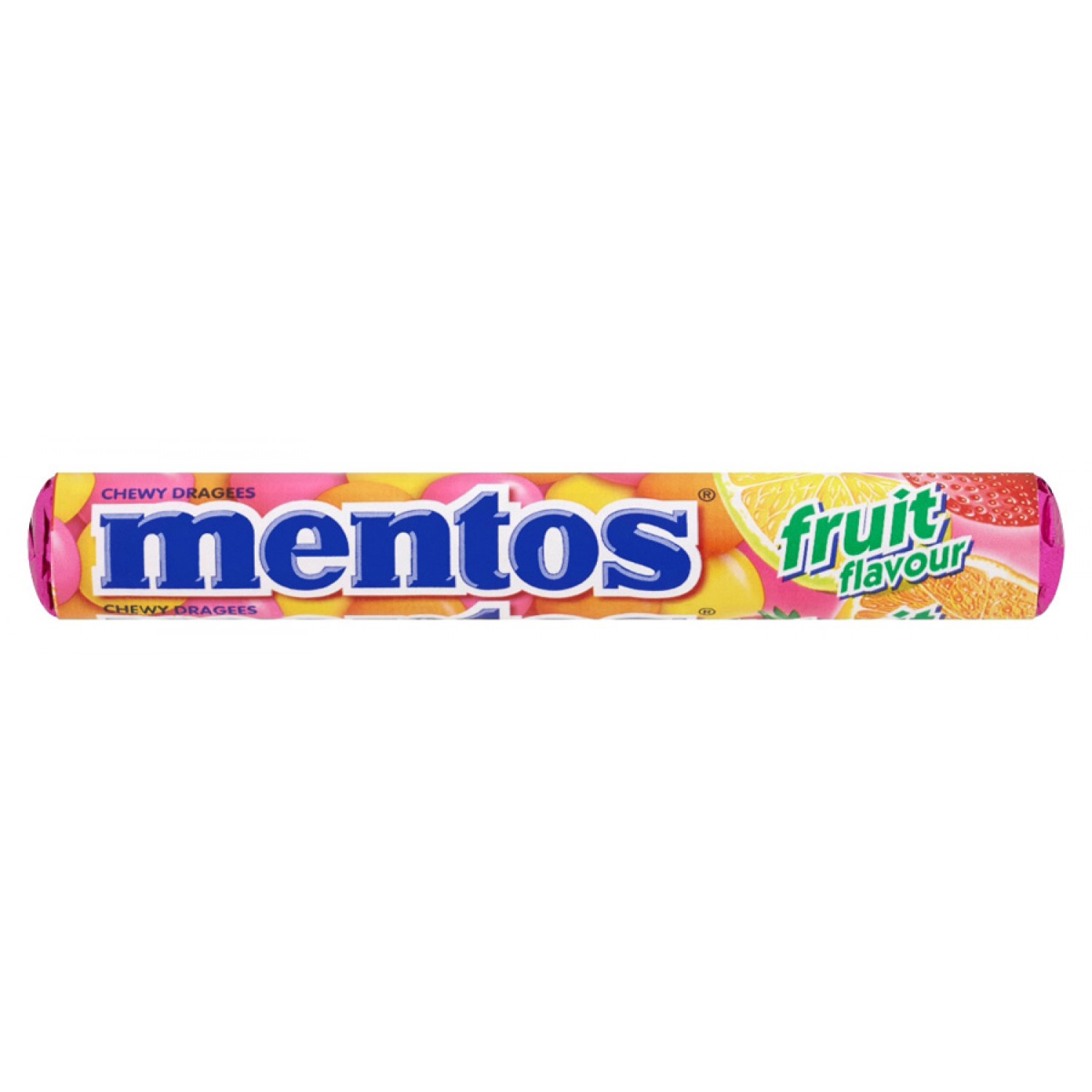 MENTOS τσιχλοκαραμέλες chewy dragees με γεύση φρούτων, 38g