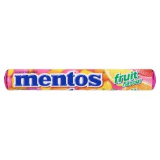 MENTOS τσιχλοκαραμέλες chewy dragees με γεύση φρούτων, 38g