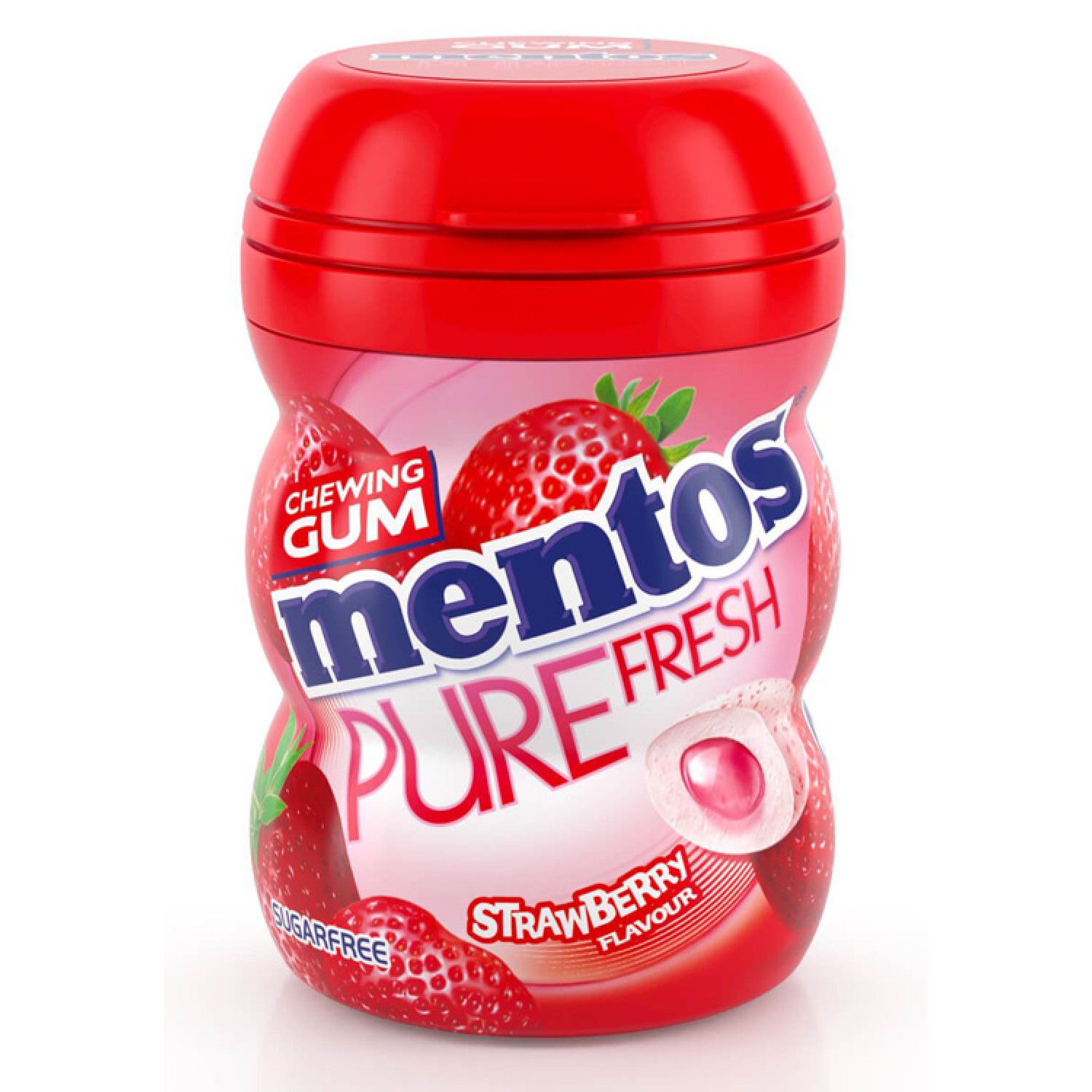 MENTOS τσίχλες pure fresh με γεύση φράουλα, χωρίς ζάχαρη, 18g