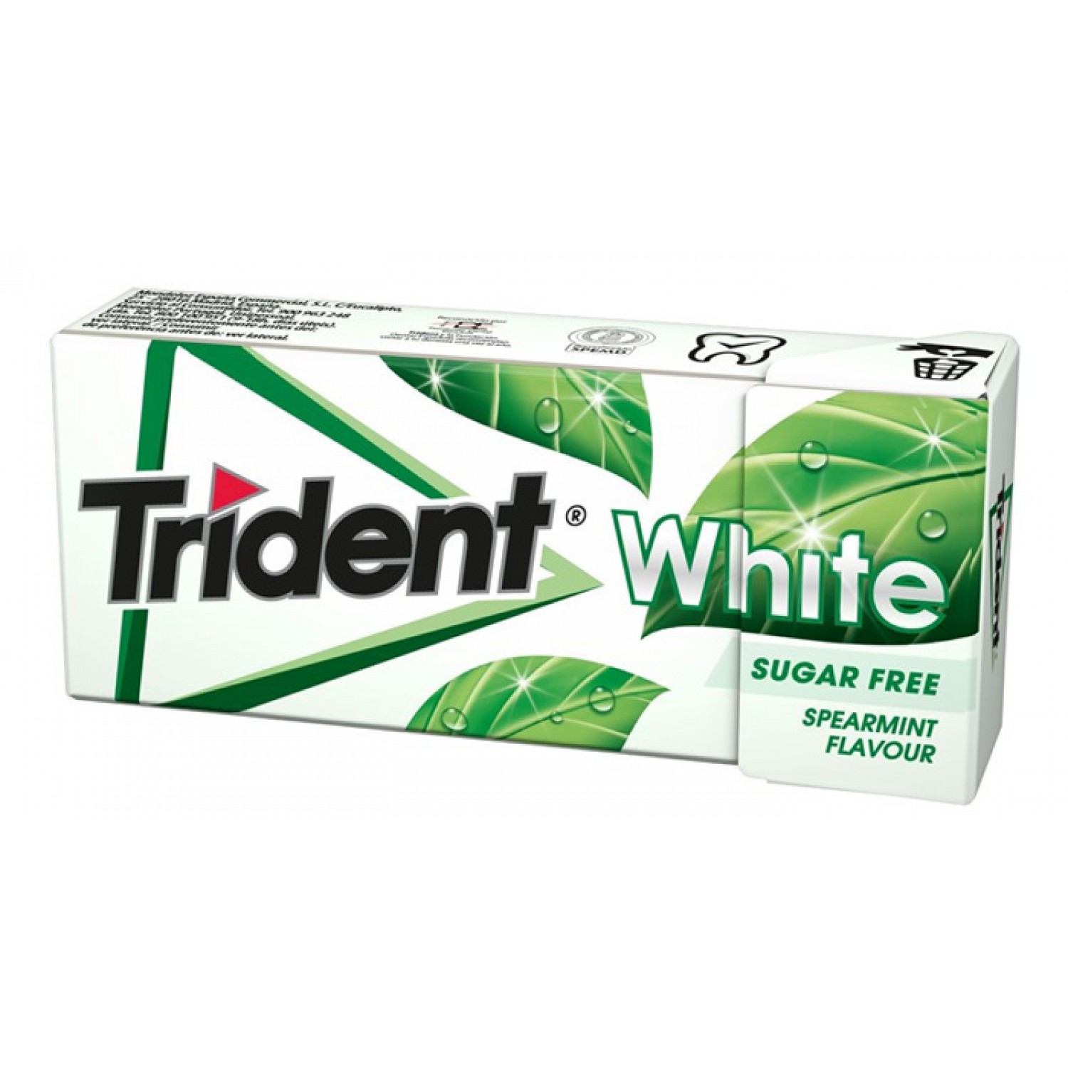 TRIDENT τσίχλες White με γεύση δυόσμο, χωρίς ζάχαρη, 23.8g