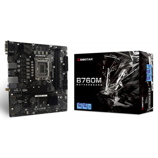 BIOSTAR μητρική B760MX-E D4, 2x DDR4, s1700, uATX, GbE, Ver. 6.0 BIOSTAR μητρική B760MX-E D4, 2x DDR4, s1700, uATX, GbE, Ver. 6.0