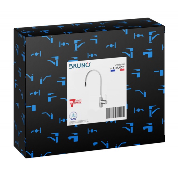 BRUNO αναμεικτική μπαταρία κουζίνας M54804-006C-S626, εύκαμπτη, λευκή BRUNO αναμεικτική μπαταρία κουζίνας M54804-006C-S626, εύκαμπτη, λευκή