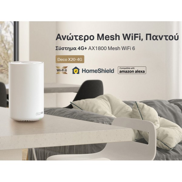TP-LINK Whole Home Mesh WiFi 6 Deco X20-4G, 4G+ Cat6 AX1800, Ver. 1.0 TP-LINK Whole Home Mesh WiFi 6 Deco X20-4G, 4G+ Cat6 AX1800, Ver. 1.0
