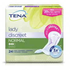 TENA σερβιέτα ακράτειας lady discreet normal, 27.5 cm, 24τμχ