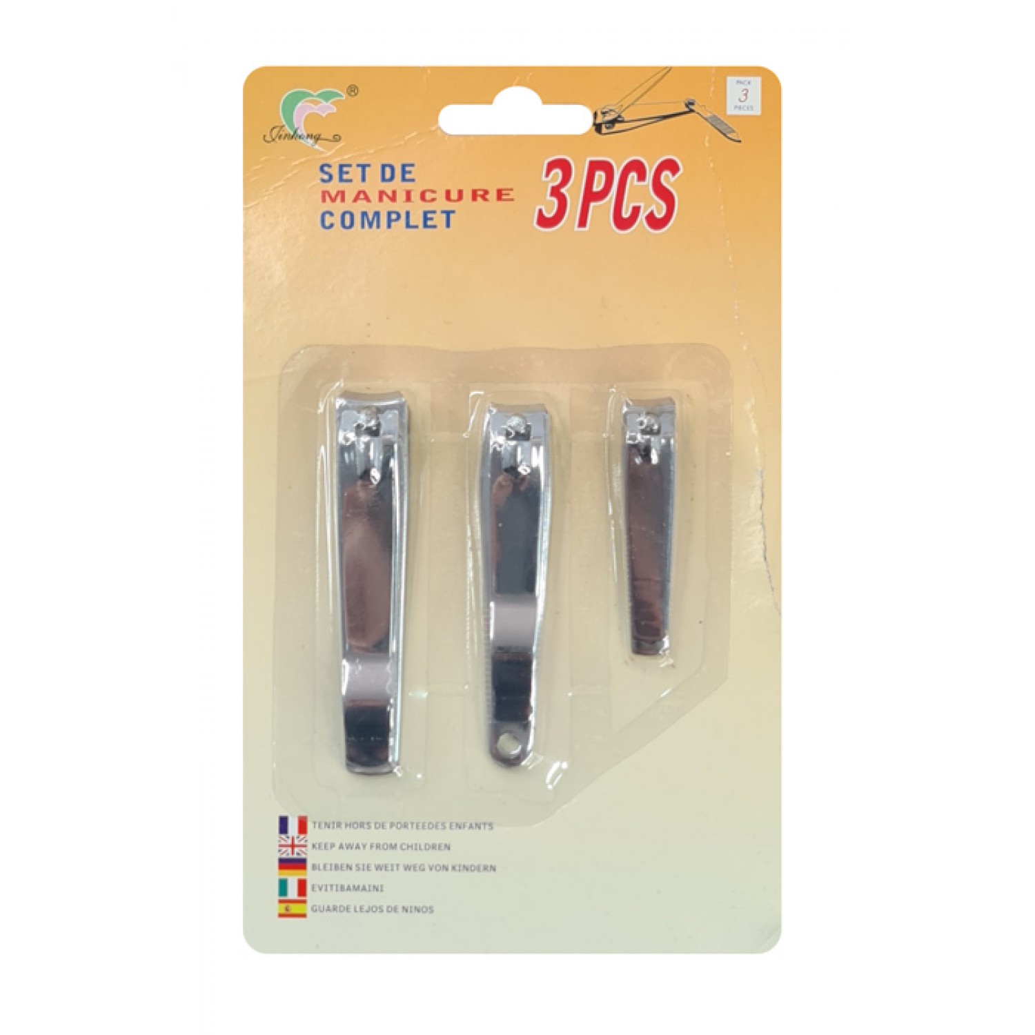 Σετ νυχοκόπτες σε 3 διαφορετικά μεγέθη, ασημί, 3τμχ