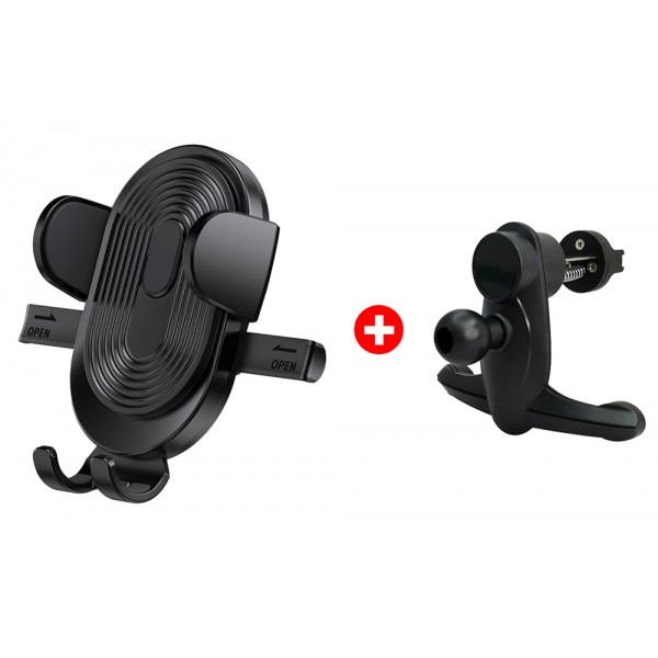 POWERTECH βάση smartphone για αεραγωγό αυτοκινήτου BNDL-0160, μαύρη POWERTECH βάση smartphone για αεραγωγό αυτοκινήτου BNDL-0160, μαύρη