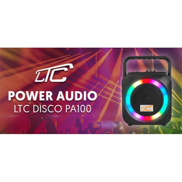 LTC φορητό ηχείο LXPA100 με μικρόφωνο, 15W RMS, BT/TF/USB/AUX, FM, μαύρο