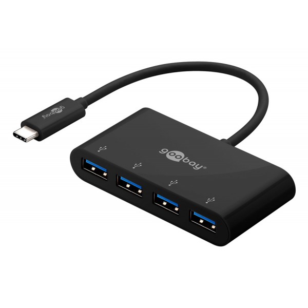 GOOBAY USB hub 61073, 4x θυρών, 5Gbps, USB-C σύνδεση, μαύρο GOOBAY USB hub 61073, 4x θυρών, 5Gbps, USB-C σύνδεση, μαύρο