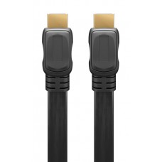 GOOBAY καλώδιο HDMI 2.0 με Ethernet 61277, flat, 18Gbit/s, 4K, 1m, μαύρο