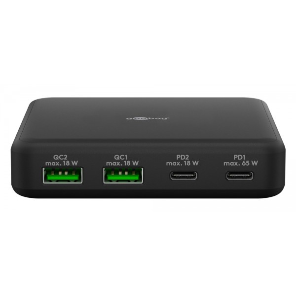 GOOBAY σταθμός φόρτισης 61772, 2x USB-A & 2x USB-C, 65W, μαύρος