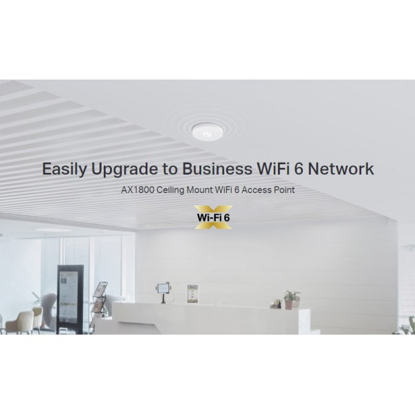 TP-LINK access point EAP613, οροφής, Wi-Fi 6, 1800Mbps, Mesh, Ver. 1.0 TP-LINK access point EAP613, οροφής, Wi-Fi 6, 1800Mbps, Mesh, Ver. 1.0