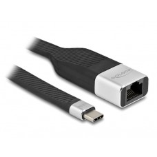 DELOCK καλώδιο USB-C σε RJ45 86936, 10/100/1000Mbps, 15cm, μαύρο
