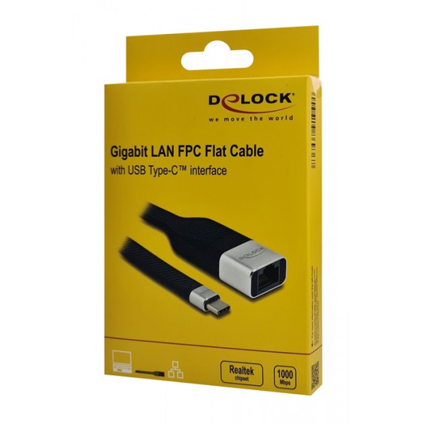 DELOCK καλώδιο USB-C σε RJ45 86936, 10/100/1000Mbps, 15cm, μαύρο DELOCK καλώδιο USB-C σε RJ45 86936, 10/100/1000Mbps, 15cm, μαύρο