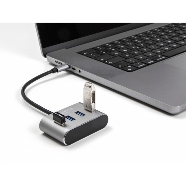 DELOCK USB hub 63223, 4x θυρών, 5Gbps, USB-C σύνδεση, γκρι DELOCK USB hub 63223, 4x θυρών, 5Gbps, USB-C σύνδεση, γκρι